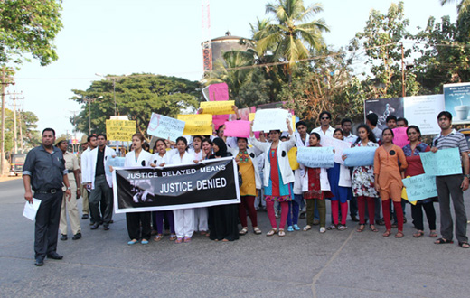 Protest against delhi rape in Mangalore